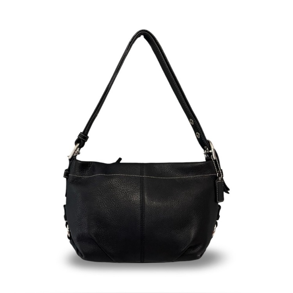 Coach East West Convertible Shoulder-Crossbody Duffle Bag Black Pebble Leather